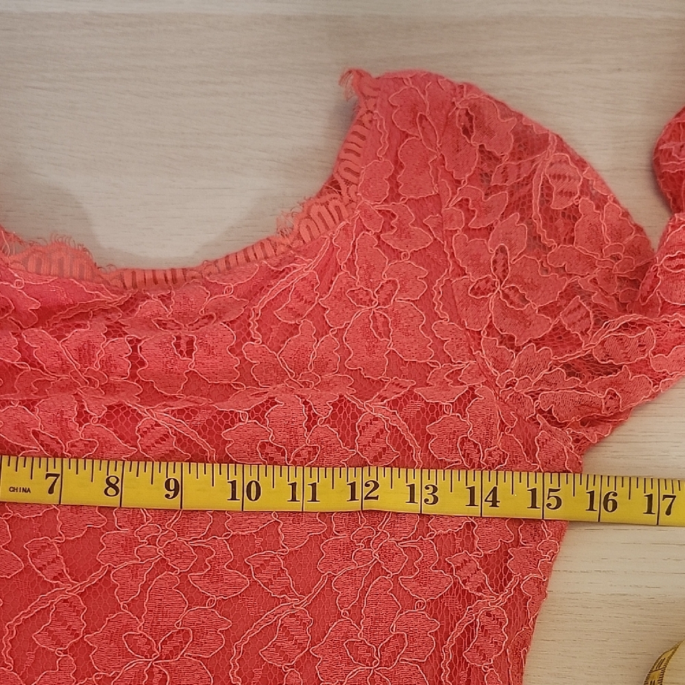 DIANE VON FURSTENBERG Zarita lace coral bodycon cocktail dress - Picture 13 of 16